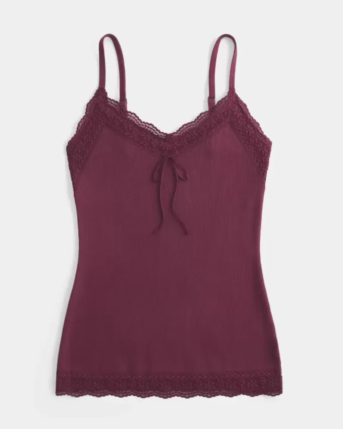 Camisole mit Spitzenbesatz