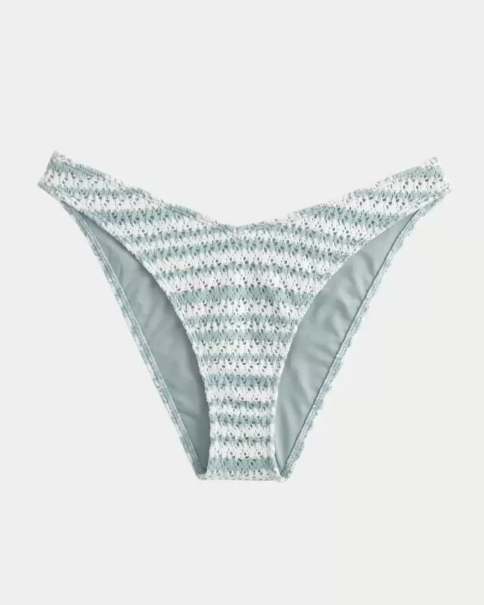 Cheeky-Bikinihose im Häkel-Stil mit hohem Beinausschnitt