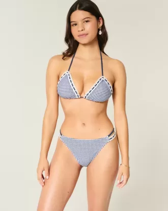 Cheeky-Bikinihose mit Häkelbesatz und Doppelträgern