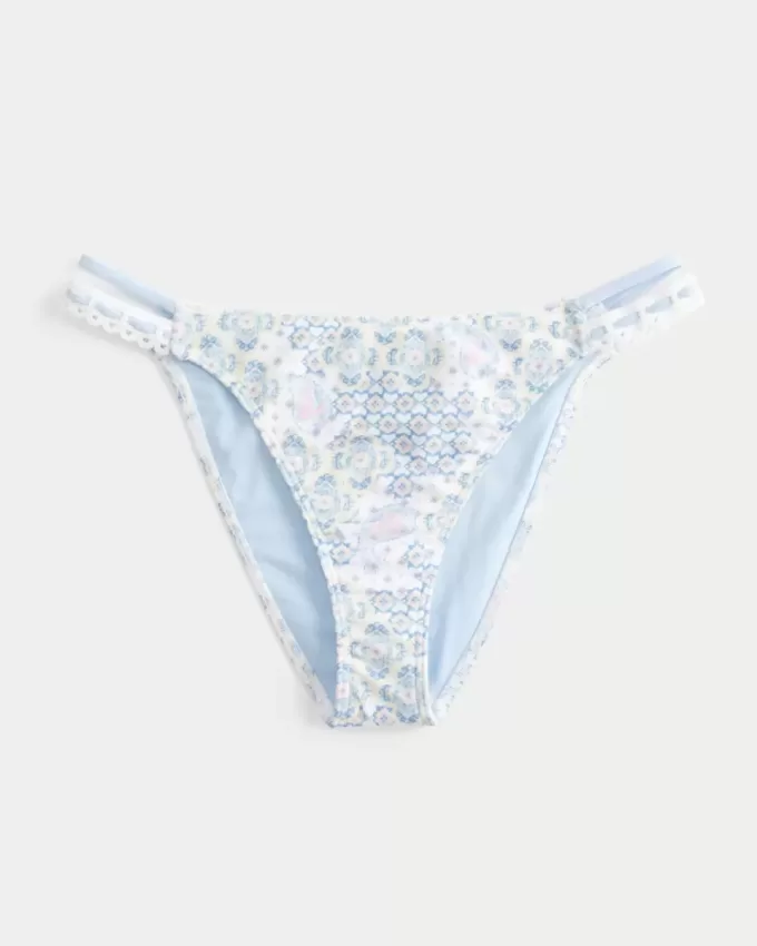 Cheeky-Bikinihose mit Häkelbesatz und Doppelträgern Cheeky-Bikinihose mit Häkelbesatz und Doppelträgern