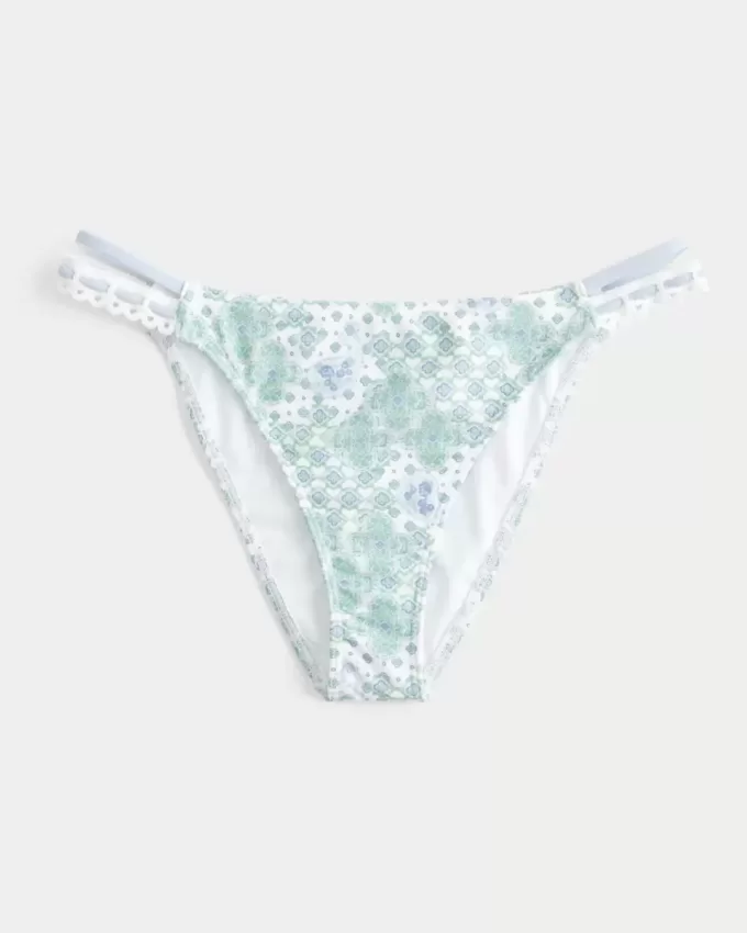 Cheeky-Bikinihose mit Häkelbesatz und Doppelträgern Cheeky-Bikinihose mit Häkelbesatz und Doppelträgern