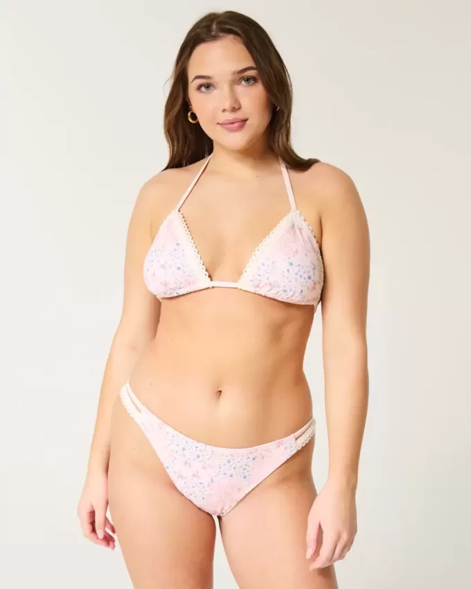 Cheeky-Bikinihose mit hohem Beinausschnitt und gemischtem Häkelmuster Cheeky-Bikinihose mit hohem Beinausschnitt und gemischtem Häkelmuster