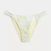 Cheeky-Bikinihose mit hohem Beinausschnitt und gemischtem Häkelmuster