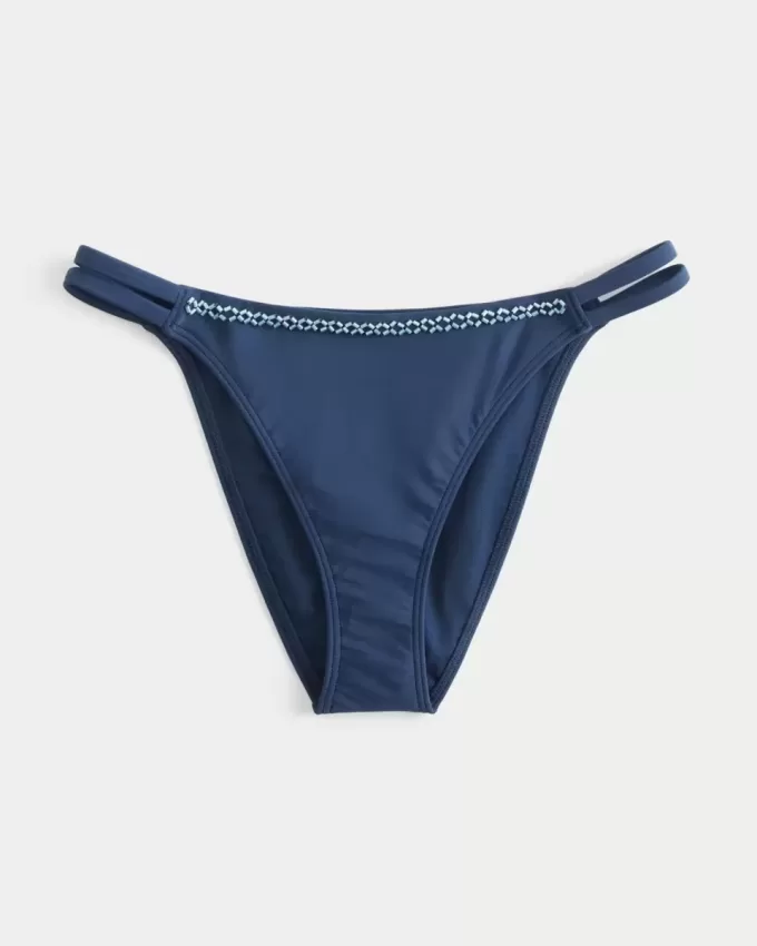 Cheeky-Bikinihose mit Perlen und Doppelträgern