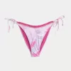 Cheeky-Bikinihose mit seitlicher Schnürung und Häkelbesatz