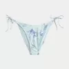 Cheeky-Bikinihose mit seitlicher Schnürung und Häkelbesatz