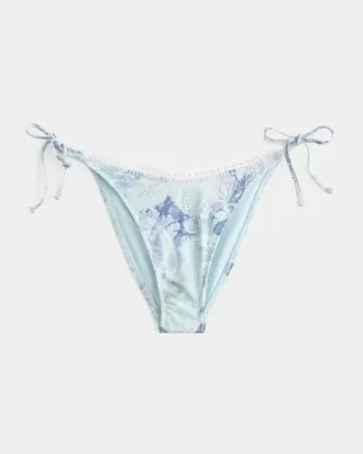 Cheeky-Bikinihose mit seitlicher Schnürung und Häkelbesatz