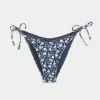 Cheeky-Bikinihose mit seitlicher Schnürung und Häkelbesatz