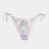 Cheeky-Bikinihose mit seitlicher Schnürung und Häkelbesatz