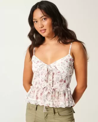 Chiffon-Camisole mit Rüschen