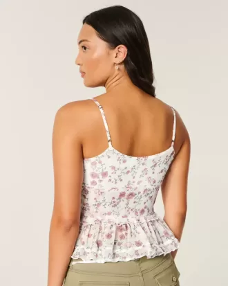 Chiffon-Camisole mit Rüschen