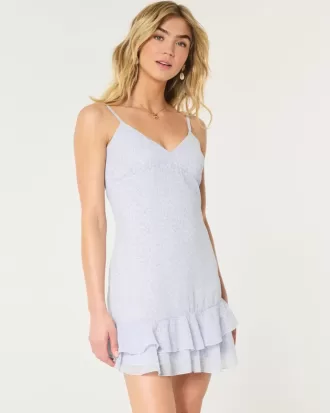 Chiffon-Minikleid mit Rüschen