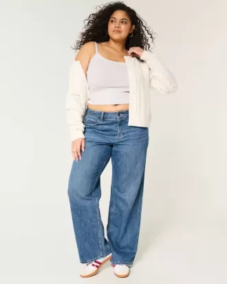 Curvy Baggy-Jeans mit mittlerer Leibhöhe und mittlerer Waschung