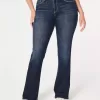 Curvy Bootcut-Jeans mit mittlerer Leibhöhe und dunkler Waschung Curvy Bootcut-Jeans mit mittlerer Leibhöhe und dunkler Waschung