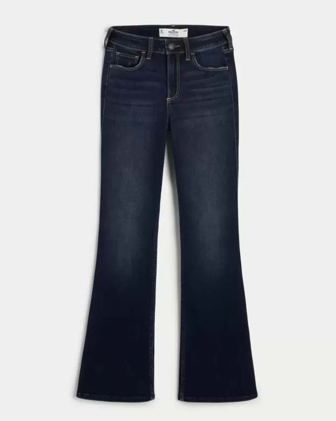 Curvy Bootcut-Jeans mit mittlerer Leibhöhe und dunkler Waschung Curvy Bootcut-Jeans mit mittlerer Leibhöhe und dunkler Waschung