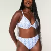 Curvy High-Leg High-Waist Gerippte Cheeky-Bikinihose