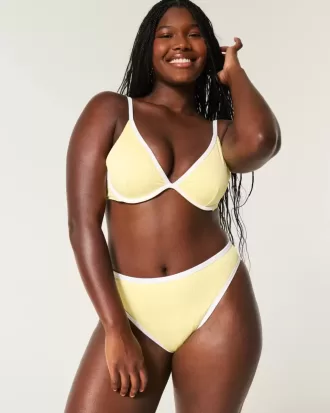Curvy High-Leg High-Waist Gerippte Cheeky-Bikinihose