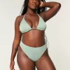 Curvy High-Leg High-Waist Gerippte Cheeky-Bikinihose