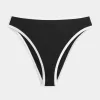 Curvy High-Leg High-Waist Gerippte Cheeky-Bikinihose
