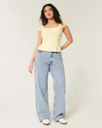 Curvy High-Rise Baggy-Jeans in mittlerer Waschung