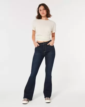 Curvy High-Rise Flare Jeans in dunkler Waschung