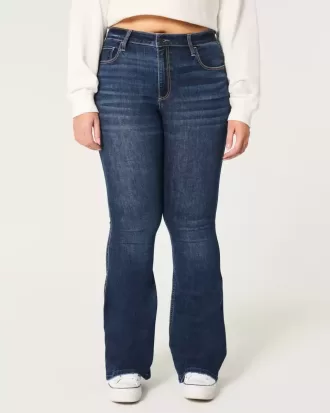 Curvy High-Rise Flare Jeans in dunkler Waschung
