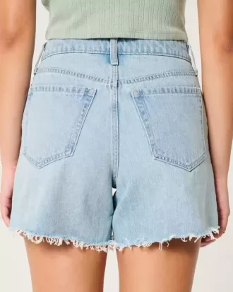 Curvy High-Rise-Jeansshorts in heller Waschung, 5 Zoll