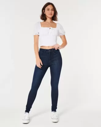 Curvy High-Rise Super Skinny Jeans in dunkler Waschung