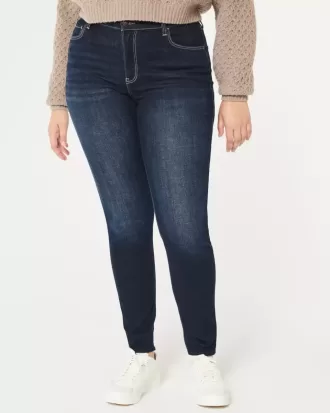 Curvy High-Rise Super Skinny Jeans in dunkler Waschung