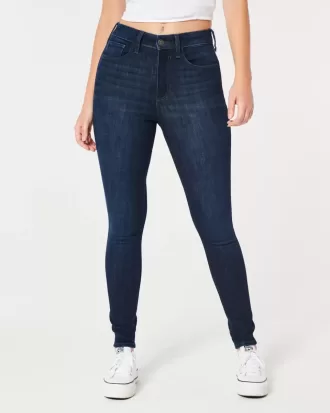 Curvy High-Rise Super Skinny Jeans in dunkler Waschung