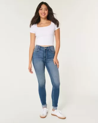 Curvy High-Rise Super Skinny Jeans in mittlerer Waschung