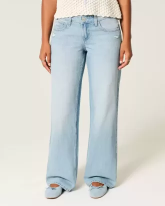 Curvy Low-Rise-Baggy-Jeans im Used-Look