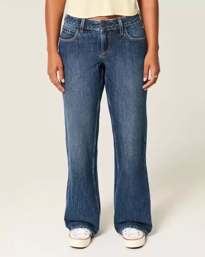 Curvy Low-Rise Baggy-Jeans in dunkler Waschung Curvy Low-Rise Baggy-Jeans in dunkler Waschung