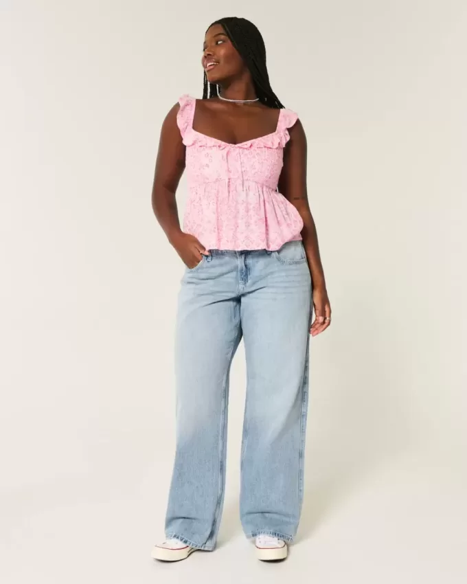 Curvy Low-Rise Baggy-Jeans in heller Waschung Curvy Low-Rise Baggy-Jeans in heller Waschung