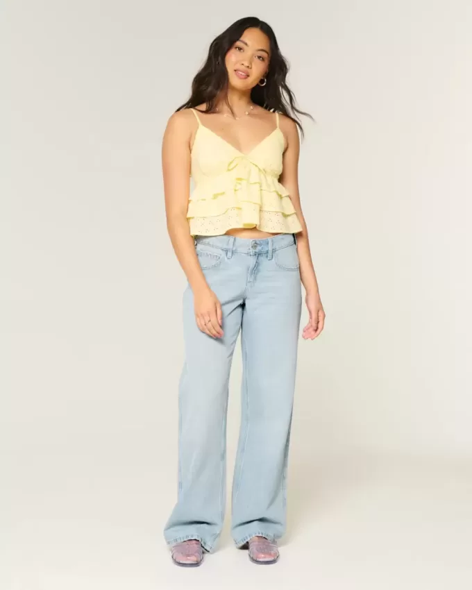 Curvy Low-Rise Baggy-Jeans in heller Waschung Curvy Low-Rise Baggy-Jeans in heller Waschung