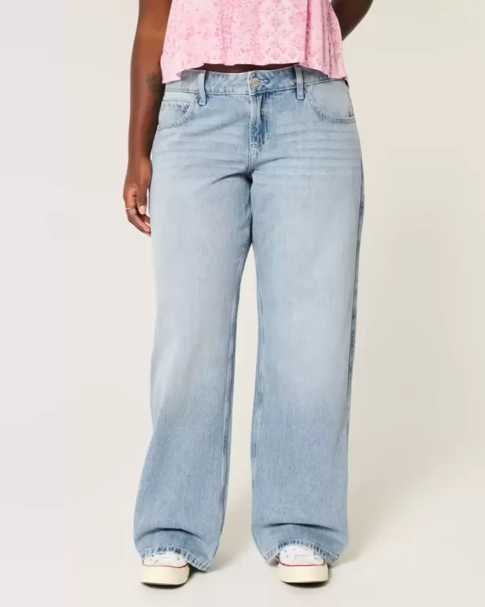 Curvy Low-Rise Baggy-Jeans in heller Waschung Curvy Low-Rise Baggy-Jeans in heller Waschung