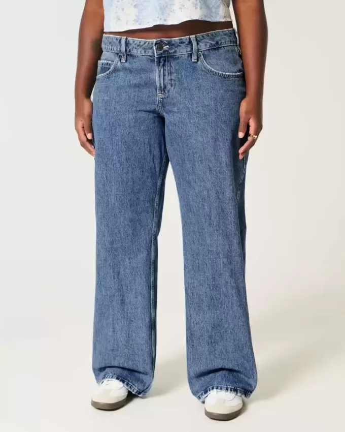 Curvy Low Rise Baggy-Jeans in mittlerer Waschung Curvy Low Rise Baggy-Jeans in mittlerer Waschung