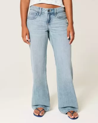Curvy Low Rise Baggy-Jeans in mittlerer Waschung