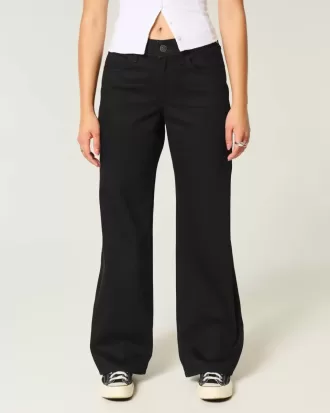 Curvy Low-Rise Baggy-Jeans in Schwarz
