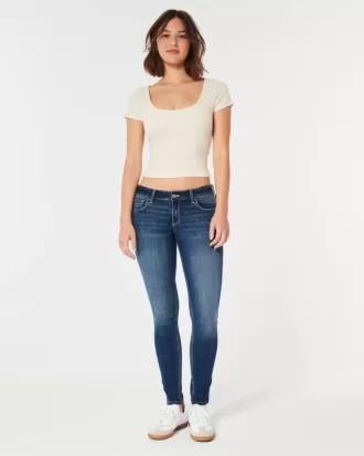 Curvy Low Rise Super Skinny Jeans in dunkler Waschung