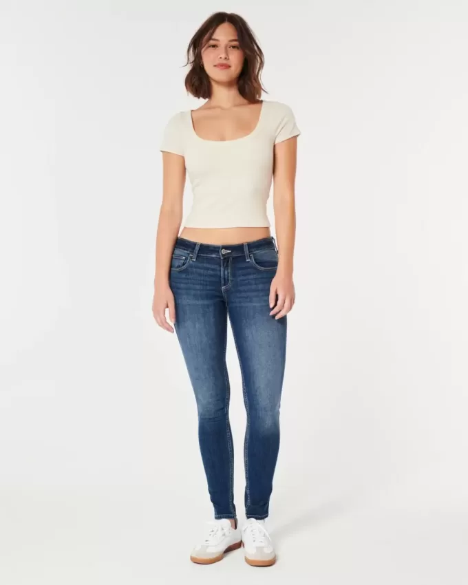 Curvy Low Rise Super Skinny Jeans in dunkler Waschung Curvy Low Rise Super Skinny Jeans in dunkler Waschung