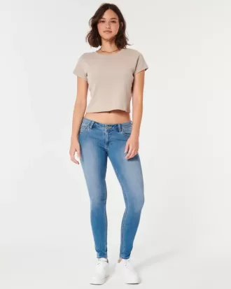 Curvy Low Rise Super Skinny Jeans mit mittlerer Waschung