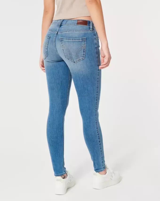 Curvy Low Rise Super Skinny Jeans mit mittlerer Waschung Curvy Low Rise Super Skinny Jeans mit mittlerer Waschung