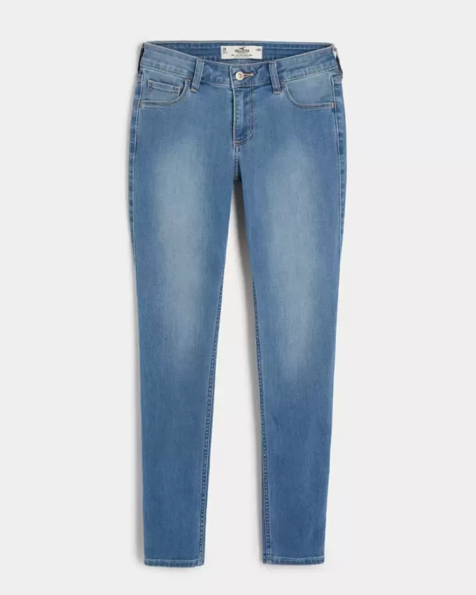 Curvy Low Rise Super Skinny Jeans mit mittlerer Waschung Curvy Low Rise Super Skinny Jeans mit mittlerer Waschung