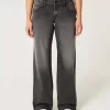 Curvy Low-Rise verwaschene schwarze Baggy-Jeans Curvy Low-Rise verwaschene schwarze Baggy-Jeans