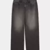 Curvy Low-Rise verwaschene schwarze Baggy-Jeans Curvy Low-Rise verwaschene schwarze Baggy-Jeans