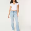 Curvy Mid-Rise Boot-Jeans in heller Waschung