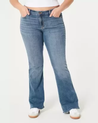 Curvy Mid-Rise Boot-Jeans mit mittlerer Waschung