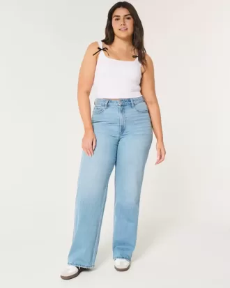 Curvy Ultra High Rise Baggy-Jeans in mittlerer Waschung