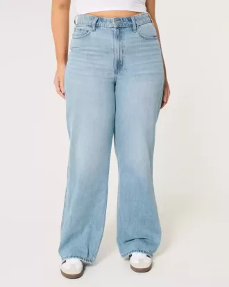 Curvy Ultra High Rise Baggy-Jeans in mittlerer Waschung